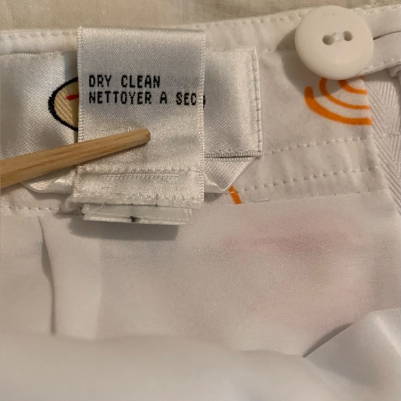 Talbots Size 8 pencil skirt umbrella motif stretch, faux pockets back slit mini - Picture 7 of 12